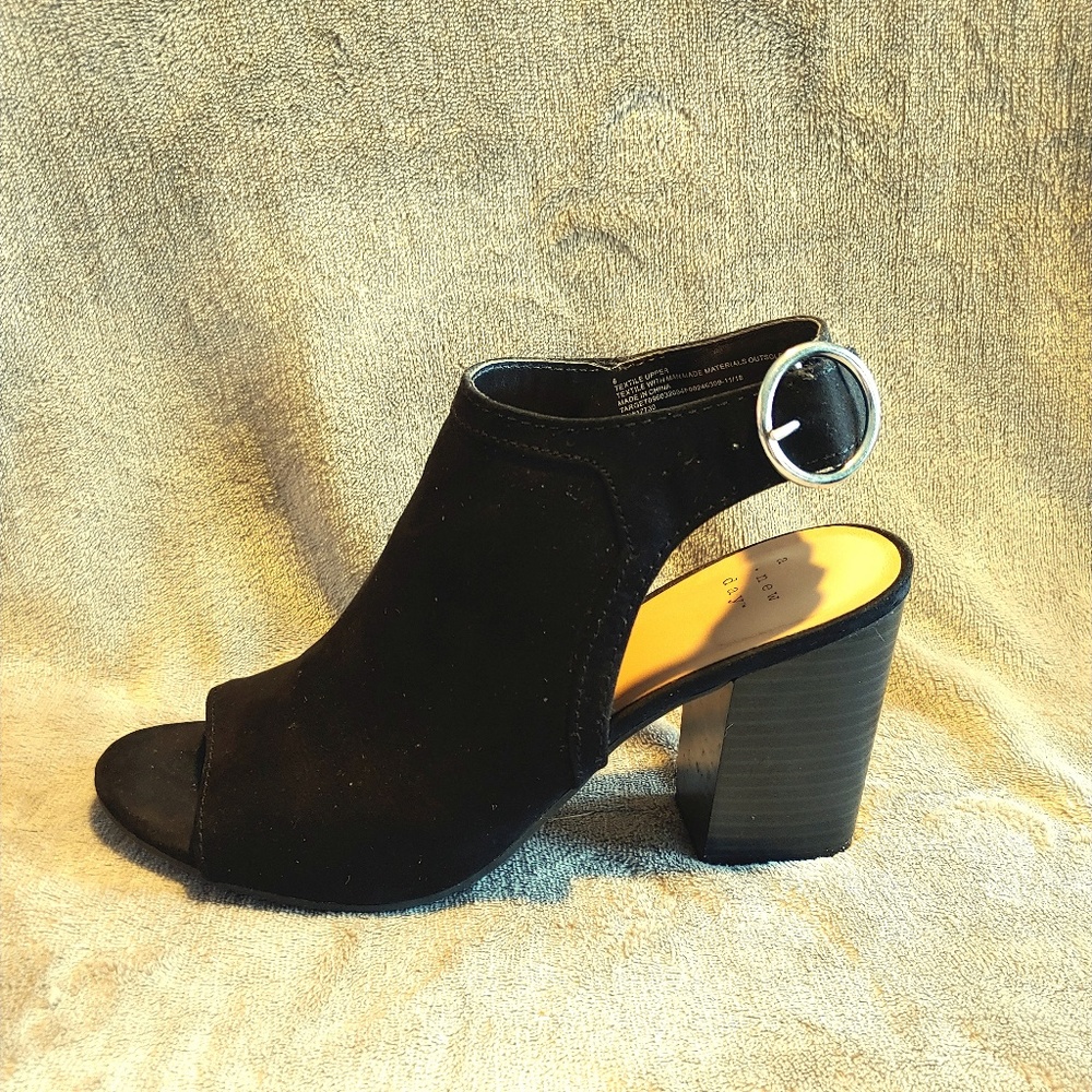 Black Open Toe Booties